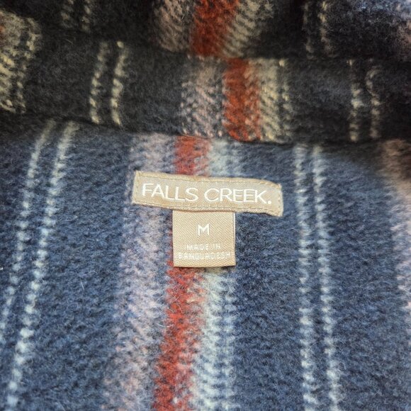 Falls Creek Flannel Long Sleeve Jacket Shacket Mens M Blue Plaid Cabincore - Picture 4 of 7